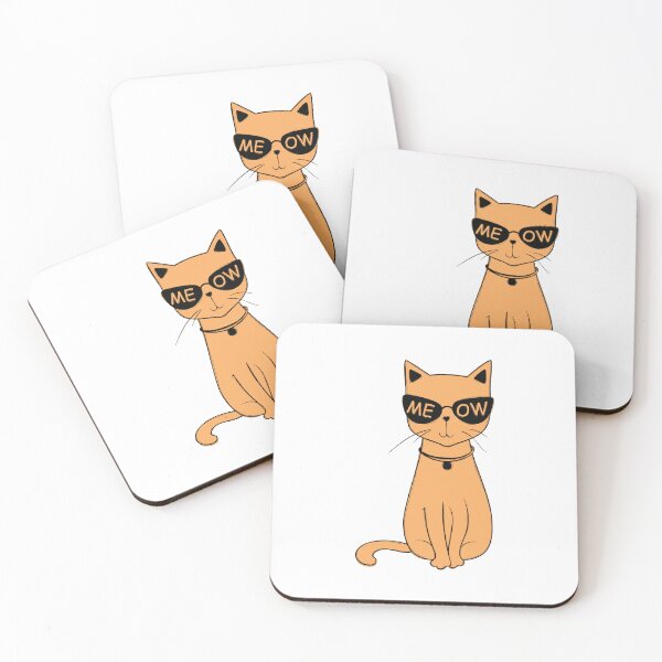 Item preview, Funny cat with funky sunglasses depicting funny cute cat wearing glasses cat art for cat lovers and cat owners  designed and sold by haRexia.