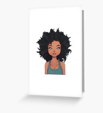 Naturally Curly Green Eyed Woman Greeting Card