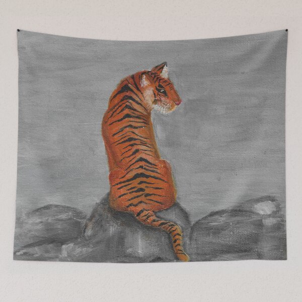 Item preview, Tiger sitting on a rock designed and sold by erinflannery.