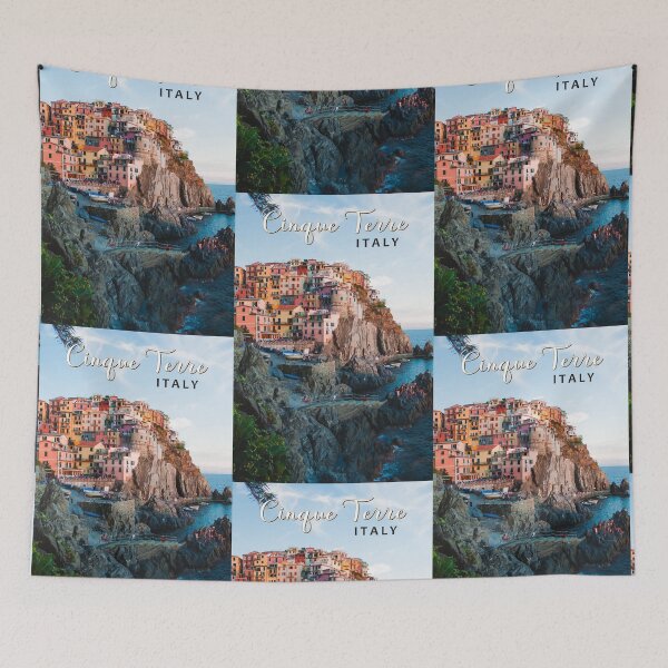 Item preview, Cinque Terre Italy Watercolor Vintage designed and sold by KrisSidDesigns.