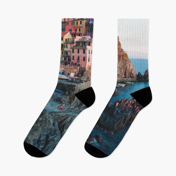 Item preview, Cinque Terre Italy Watercolor Vintage designed and sold by KrisSidDesigns.