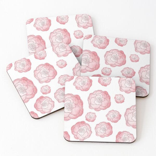 Item preview, Pink watercolor roses pattern designed and sold by Stickernpattern.