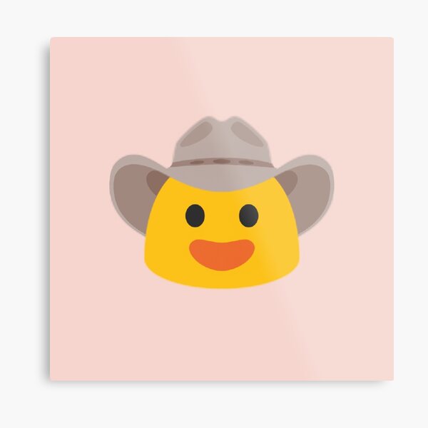 Lienzos Sombrero De Vaquero Emoji Met c3 a1licos Redbubble