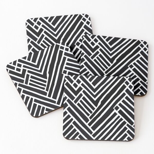 Item preview, Abstract Geometric Monochrome Pattern with Black and White Colors designed and sold by NECHSTORE.