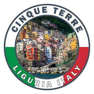 Artwork thumbnail, Cinque Terre Italy Liguria Badge by KrisSidDesigns