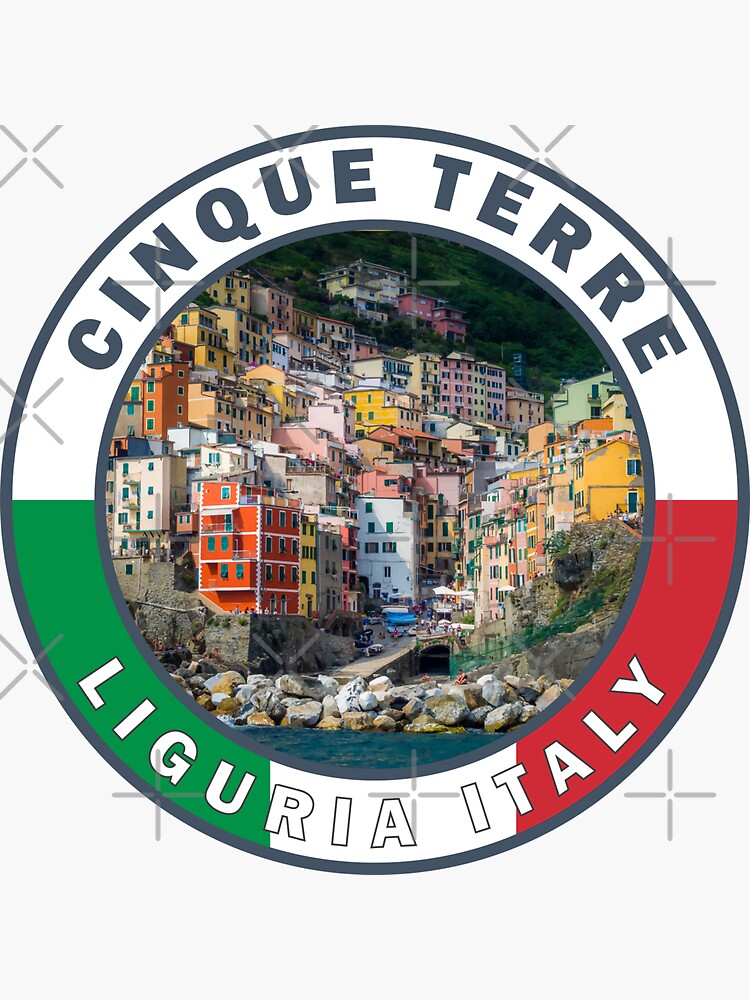 Thumbnail 3 of 3, Sticker, Cinque Terre Italy Liguria Badge designed and sold by KrisSidDesigns.