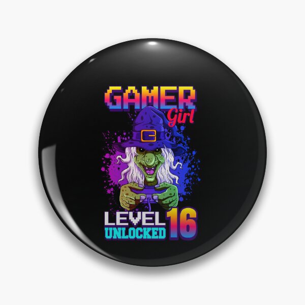 Item preview, gamer girl level 16 unlocked - 16th birthday gift designed and sold by Ibu83.