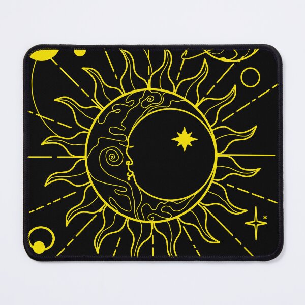 Item preview, Yellow Celestial line art, moon sun designed and sold by Make.Studio-14946372-.