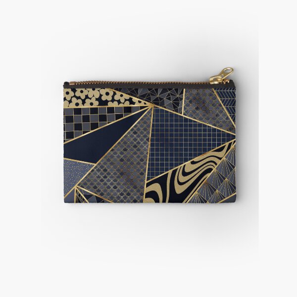 Item preview,  Modern Gold Blue Triangles Geometric pattern designed and sold by InovArtS.