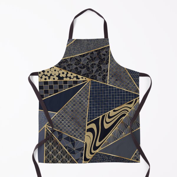 Item preview, Modern Gold Blue Triangles Geometric pattern designed and sold by InovArtS.