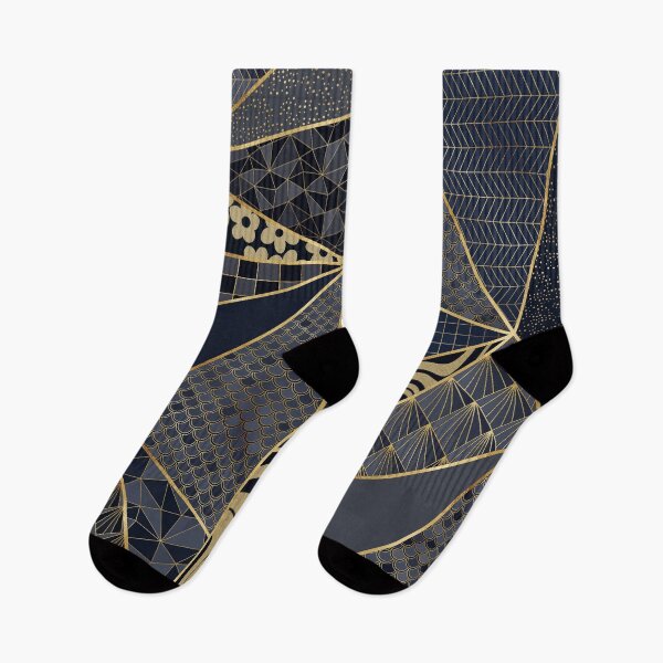 Item preview,  Modern Gold Blue Triangles Geometric pattern designed and sold by InovArtS.
