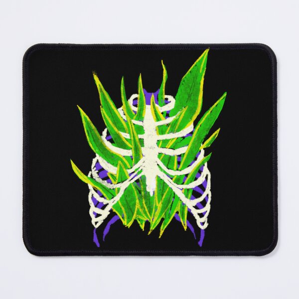 Item preview, Snake plant in human rib cage on black background designed and sold by Theokotos.