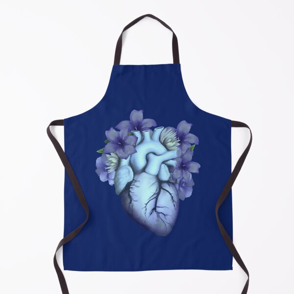 Item preview, Floral blue Human Heart, watercolor blue lilies flowers, Heart, anatomical Human heart designed and sold by Collagedream.