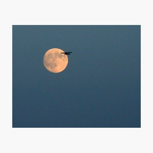 Twilight Flight By The Moon Photographic Print
