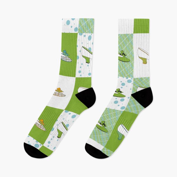 Item preview, Green & White Shoes Pattern designed and sold by MausieDesigns.