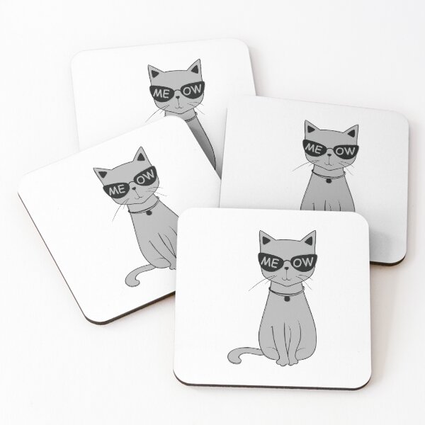 Item preview, Copy of Funny cat with funky sunglasses depicting funny cute cat wearing glasses cat art for cat lovers and cat owners  designed and sold by haRexia.