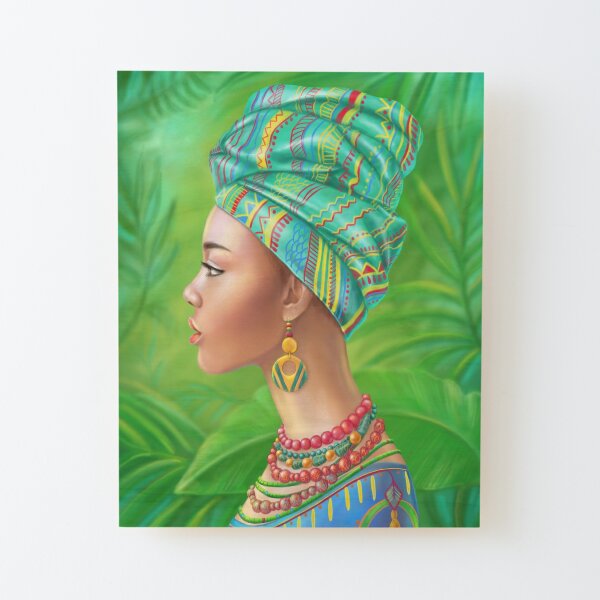 Beautiful African woman Wood Mounted Print