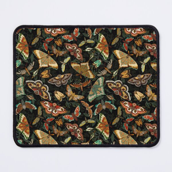 Item preview, Butterflies and Moths Saturated Color on a black foliage background, larger scale designed and sold by Silver Steer Design.