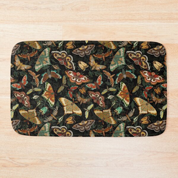 Item preview, Butterflies and Moths Saturated Color on a black foliage background, larger scale designed and sold by Silver Steer Design.