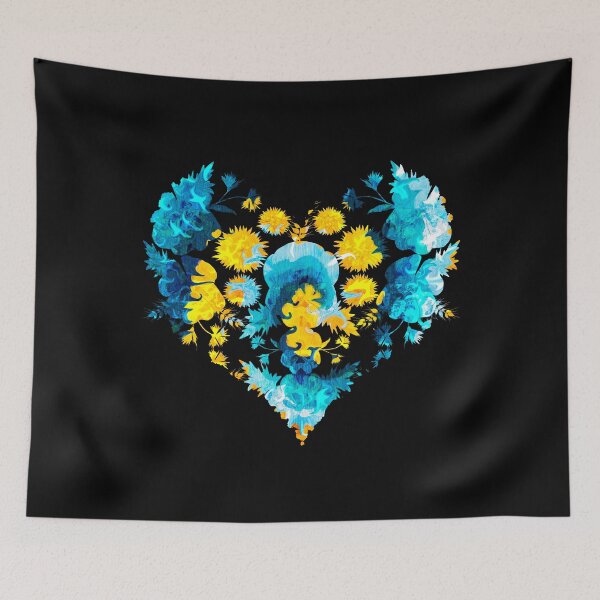 Aperçu de l'œuvre Style Drapeau Ukrainien Mignon Floral Coeur Ukraine Rétro Tie Dye créée et vendue par r-silver.