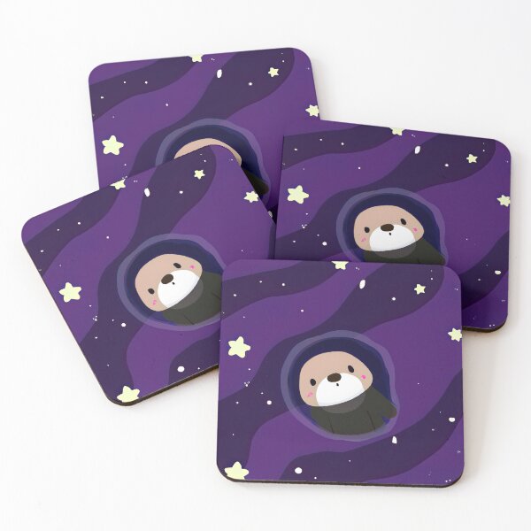 Item preview, OtterSpace Otter peeking from universe Illustration designed and sold by SubtleSplit.