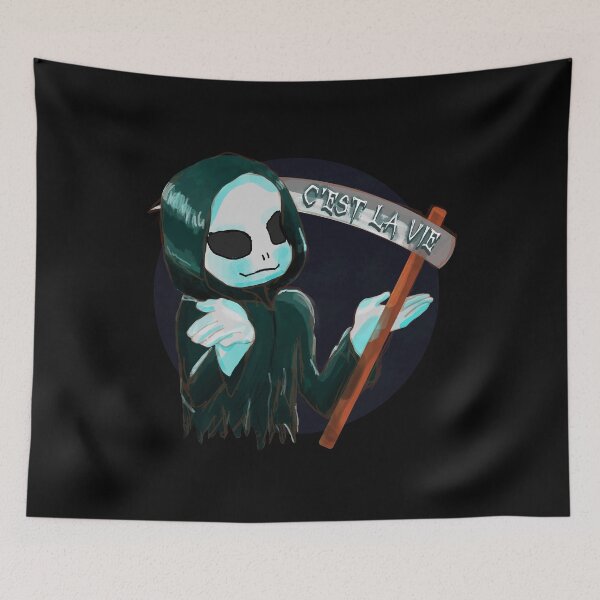 Item preview, The Grim Reaper says: C'est la vie. and he shrugs. designed and sold by JoseloRochaArt.