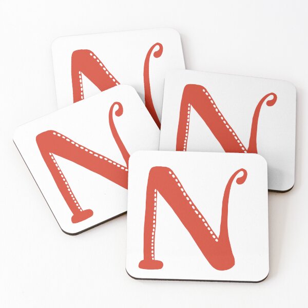 Item preview, Letter N Red initial monogram alphabet capital N designed and sold by Antique-Gifts.
