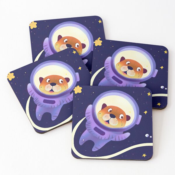 Item preview, OtterSpace Astronaut Otter in outer space cute Illustration designed and sold by SubtleSplit.