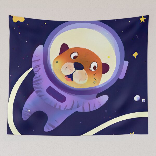 Item preview, OtterSpace Astronaut Otter in outer space cute Illustration designed and sold by SubtleSplit.