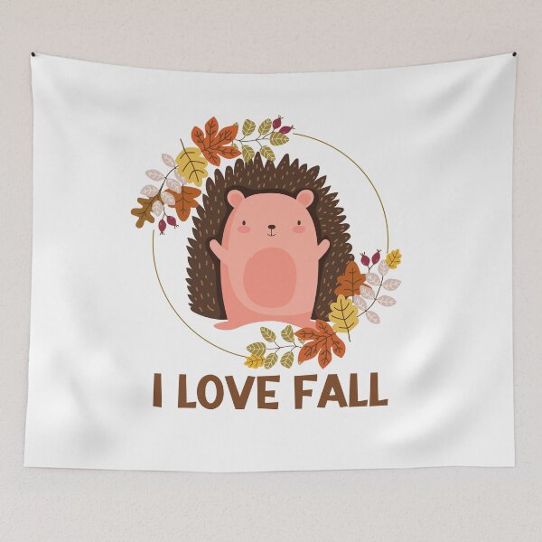 Item preview, I love fall. Hedgehog. designed and sold by Tiny-Love ⭐⭐⭐⭐⭐.