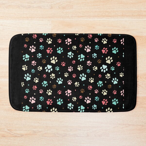 Item preview, Floral Dog Paw Patterns in Black designed and sold by Gamicnum.