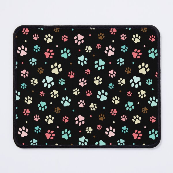 Item preview, Floral Dog Paw Patterns in Black designed and sold by Gamicnum.