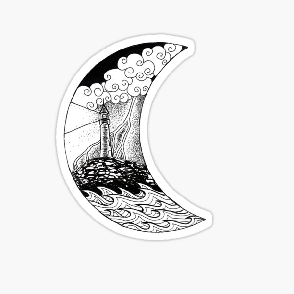 “Crescent Moon” Sticker for Sale by doniainart | Redbubble