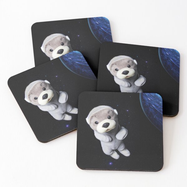 Item preview, OtterSpace Otter Astronaut Plushie in front of planet outerspace designed and sold by SubtleSplit.