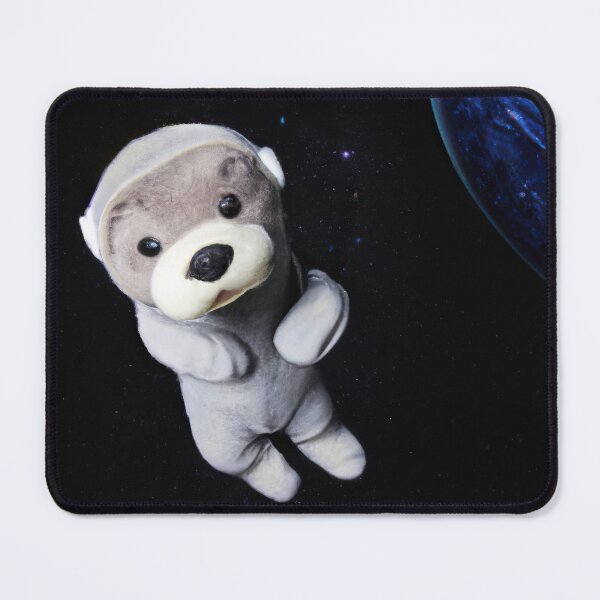 Item preview, OtterSpace Otter Astronaut Plushie in front of planet outerspace designed and sold by SubtleSplit.