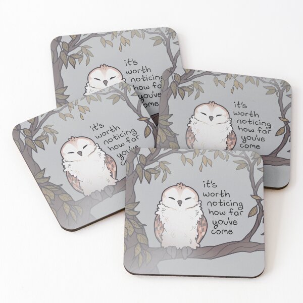 Item preview, "It's Worth Noticing How Far You've Come" Barn Owl Chick in the Fog designed and sold by thelatestkate.