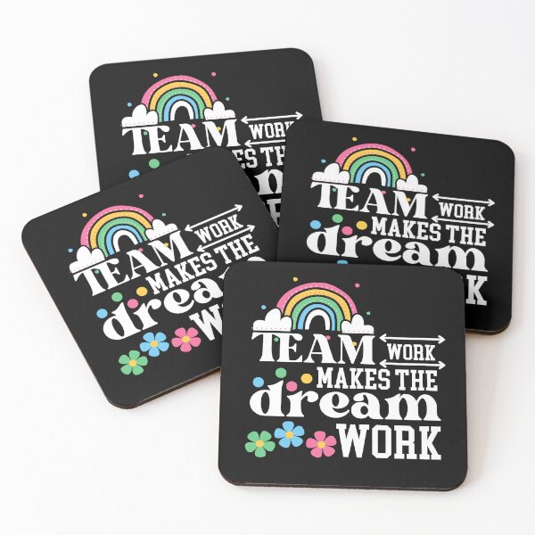 Item preview, Teamwork makes the dreamwork - rainbow retro flower design designed and sold by EvergreenWhimsy.