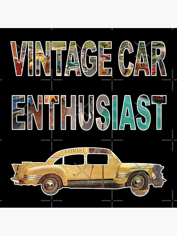 ""Vintage Car Enthusiast" Double Exposure Typography Font Art, Retro