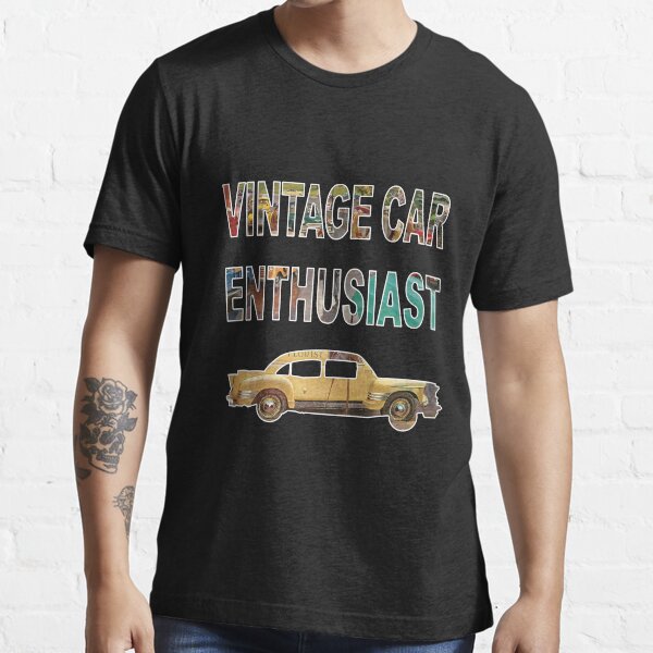 ""Vintage Car Enthusiast" Double Exposure Typography Font Art, Retro