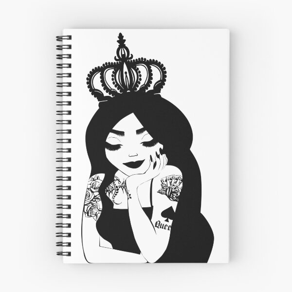 Artikelvorschau, Pik-Dame Punk schwarz und weiß entworfen und verkauft von NolDesigns.