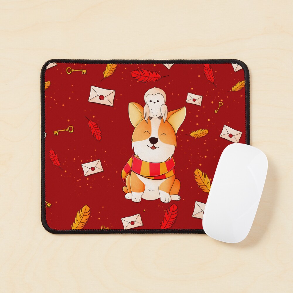 Corgi and Owl Magic friends Mouse Pad