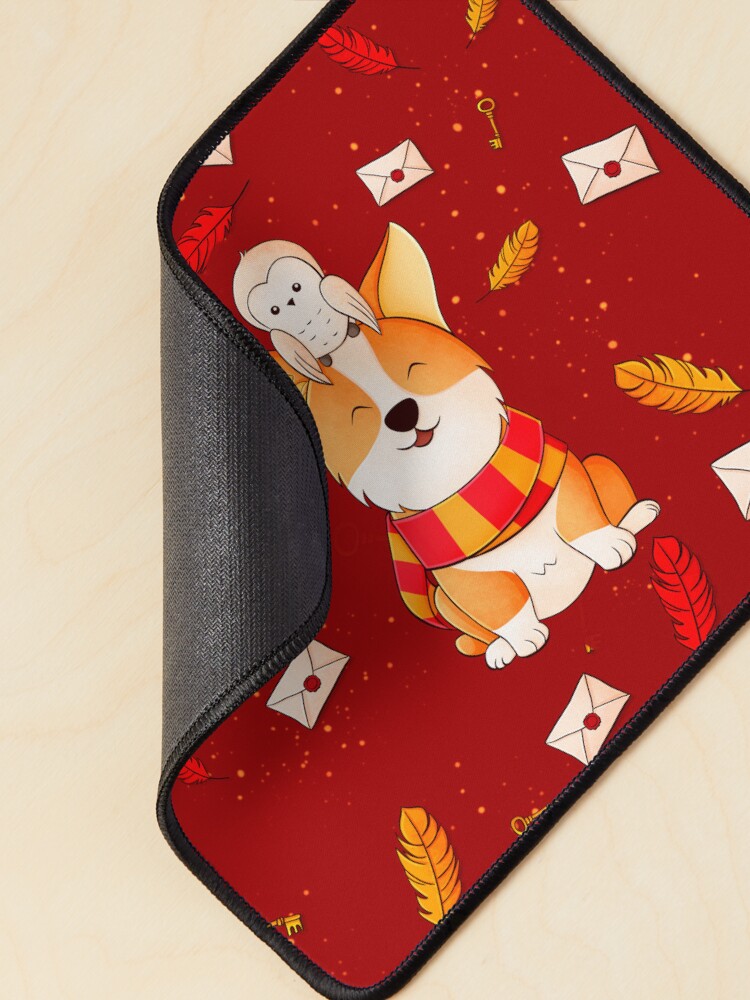 Alternate view of Corgi and Owl Magic friends Mouse Pad