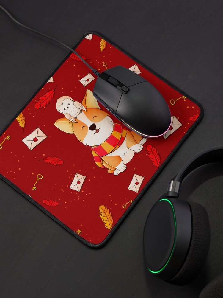 Alternate view of Corgi and Owl Magic friends Mouse Pad