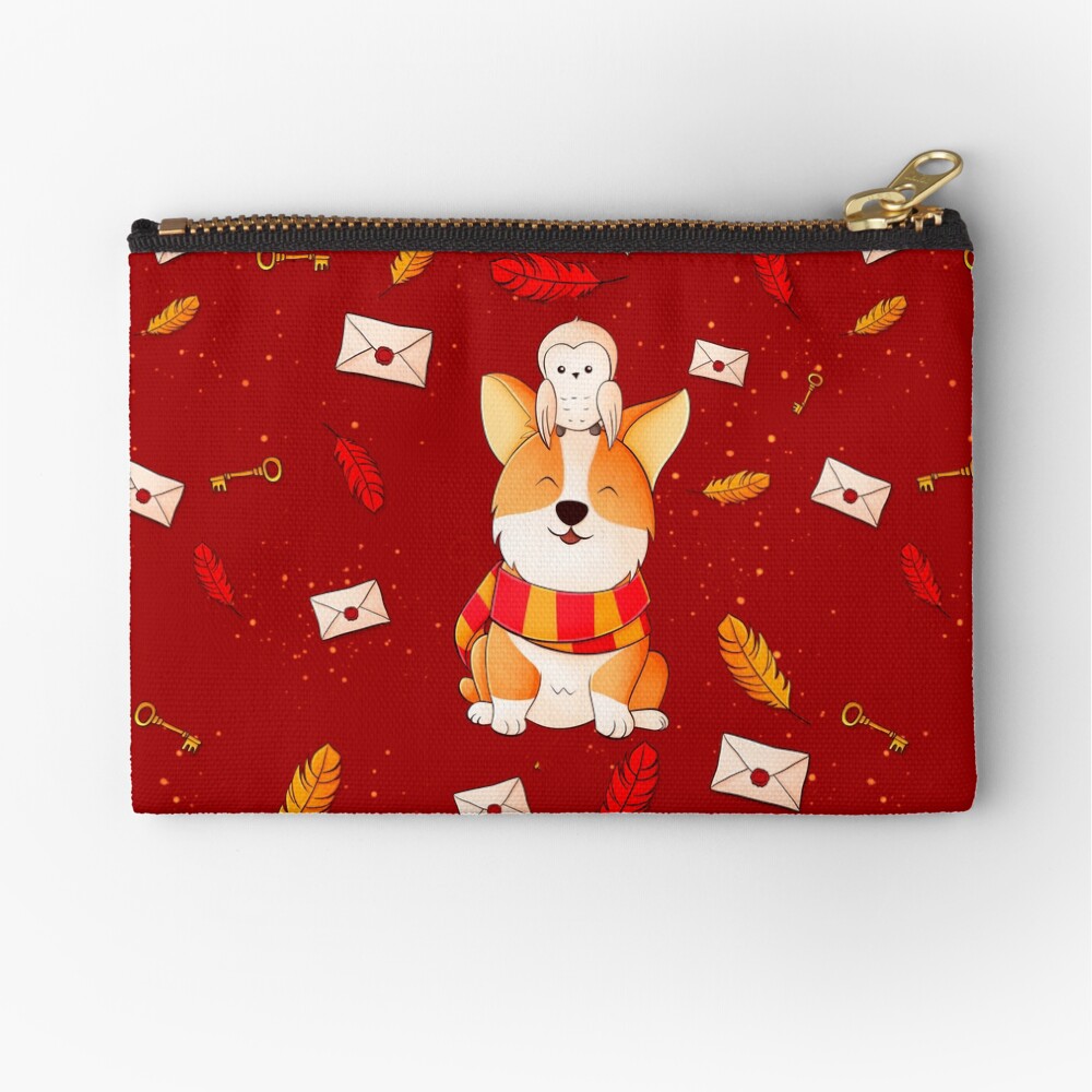 Corgi and Owl Magic friends Zipper Pouch