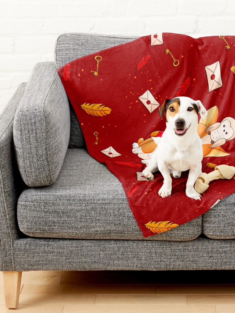 Alternate view of Corgi and Owl Magic friends Pet Blanket