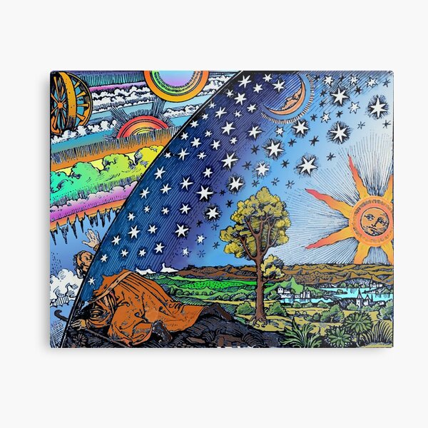 Flammarion Woodcut Flat Earth Design Metal Print