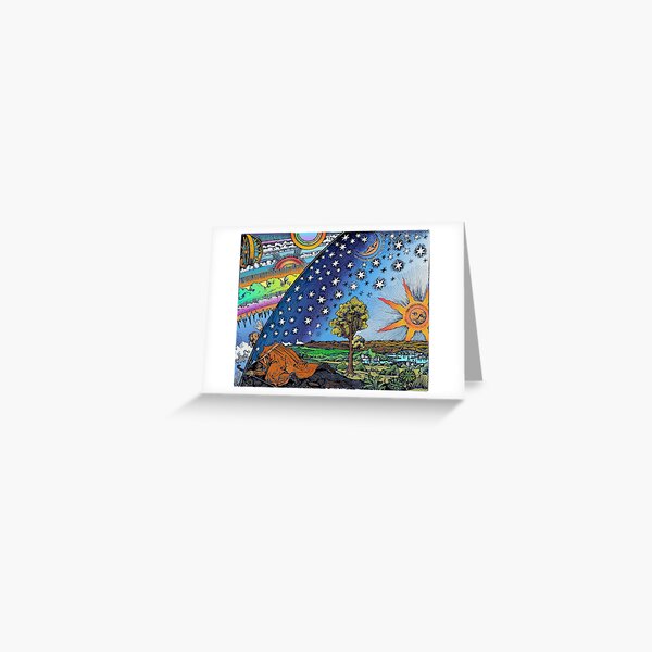 Flammarion Woodcut Flat Earth Design Greeting Card