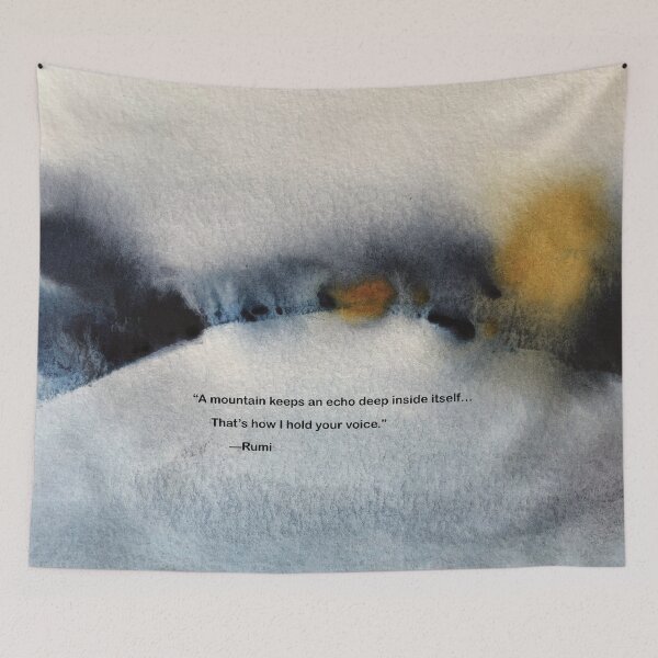 Item preview, Rumi Quote—mountain watercolour in payne’s grey… designed and sold by drumweaver.