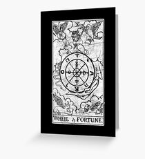 Wheel of Fortune Tarot Card - Major Arcana - fortune telling - occult Greeting Card