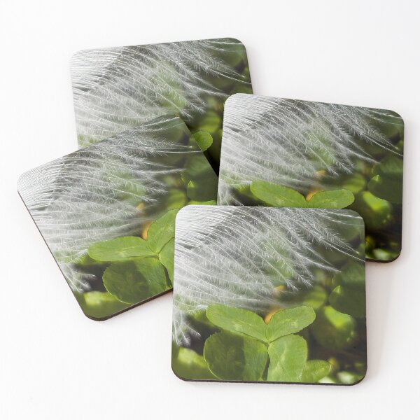 Item preview, Lucky and Blessed #1 - Dove Feather With Four Leaf Clover designed and sold by AHA-nature.